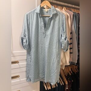 Cloth & Stone Denim Polka Dot Dress